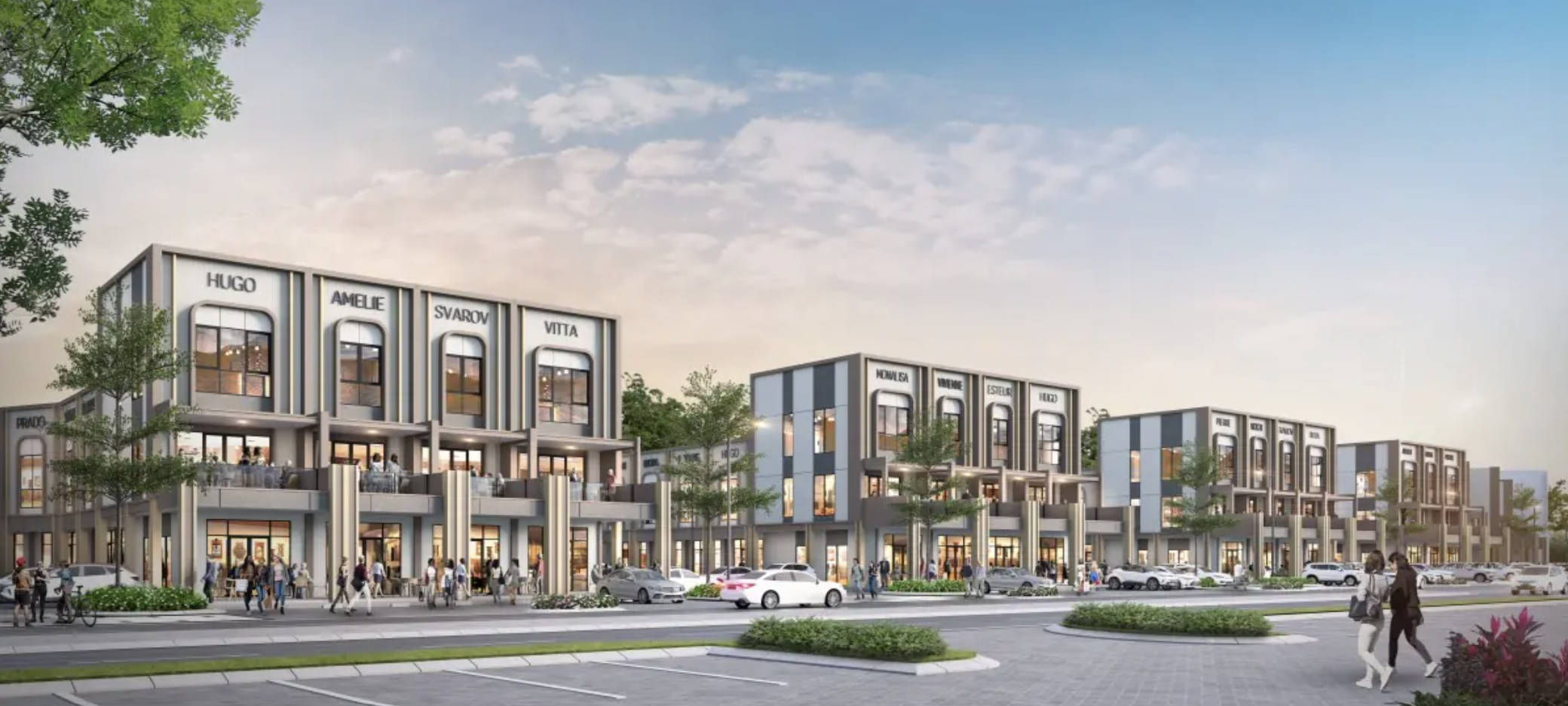 Fasad modern art deco Ruko iL Lago Grande Gading Serpong